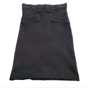Anthropologie Ganni Texture Waffle Knit Pencil Skirt Black Size XS